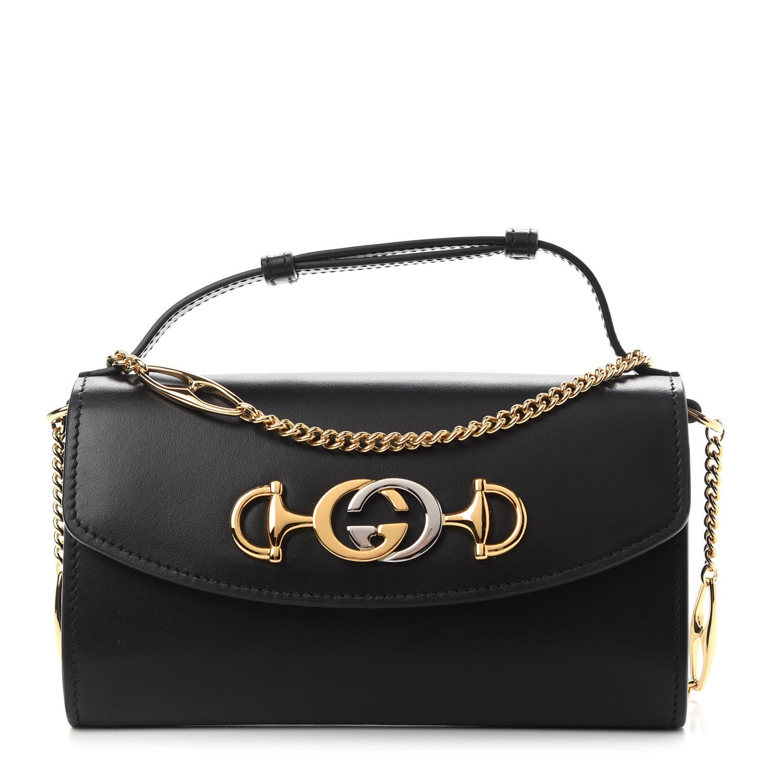 Gucci Smooth Calfskin Mini Zumi Shoulder Bag Black 1 of 9