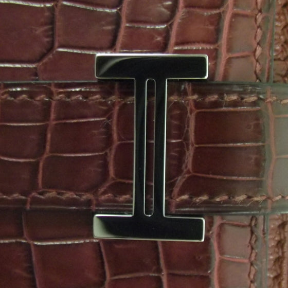 Hermes Matte Crocodile Bearn Wallet w Gusset Rouge 9 of 9