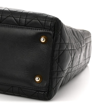 Christian Dior Lambskin Cannage Large Lady Dior Black 10 of 11