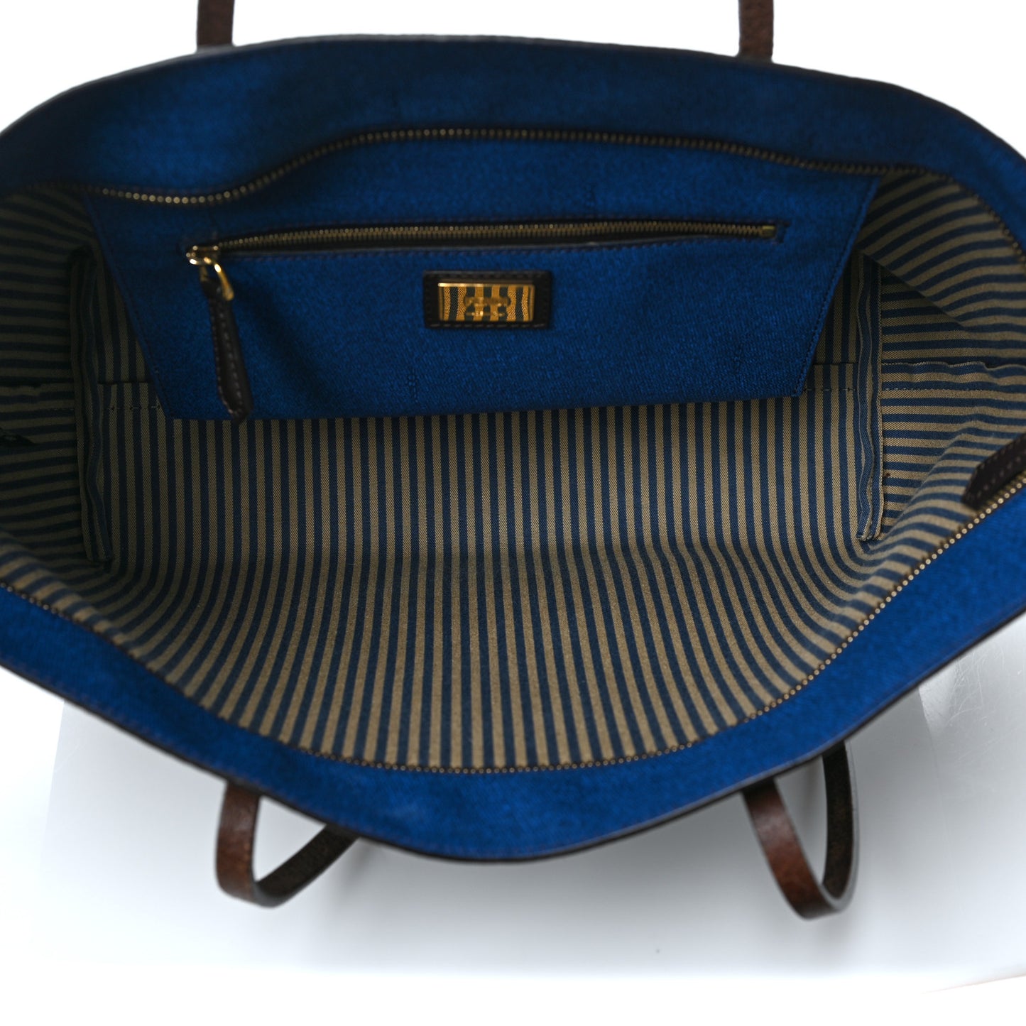 Zucca Spalmati Small Roll Tote Tobacco Blue