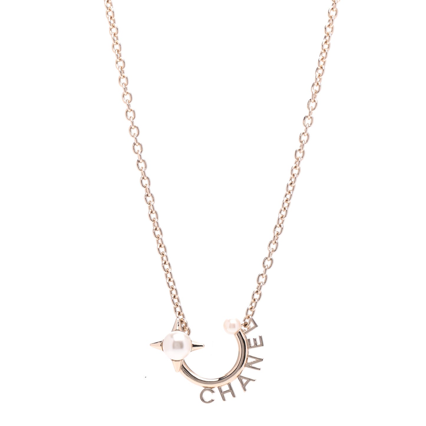 Pearl Logo Necklace Gold