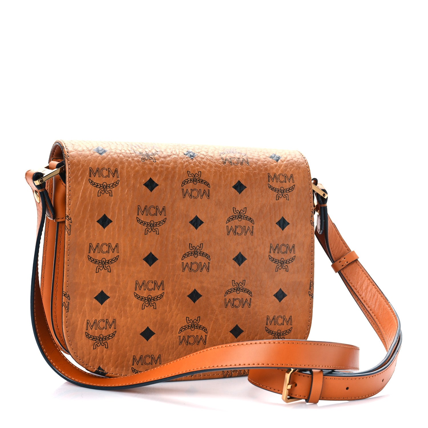 MCM Visetos Patricia Crossbody Bag Cognac 3 of 7