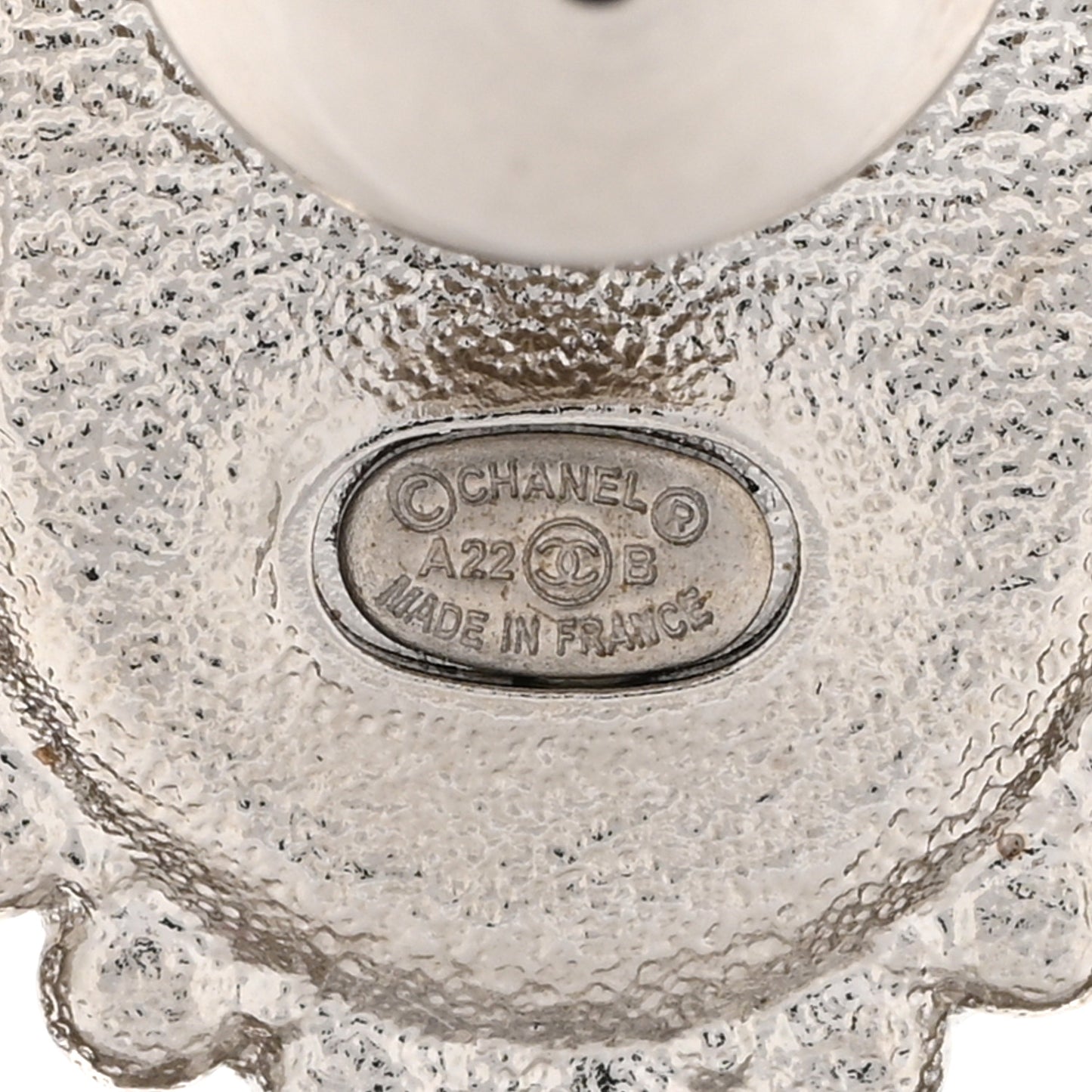Crystal CC Perfume Bottle Brooch Black Silver