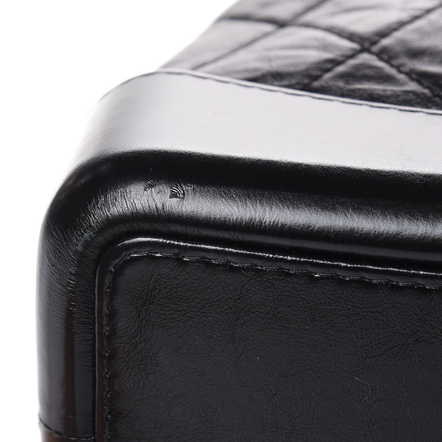 Aged Calfskin Quilted Gabrielle Backpack Black
