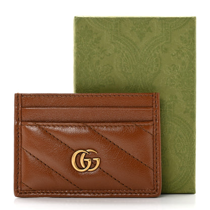 Gucci Azalea Calfskin Matelasse Diagonal GG Marmont Card Holder Cuir 7 of 7