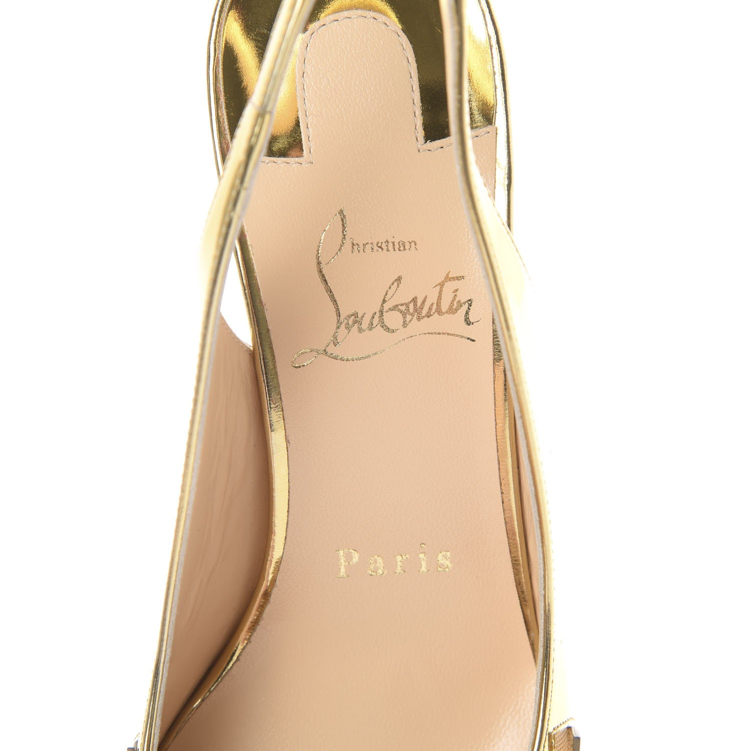 Christian Louboutin Rete Specchio Frescobella 70 Pumps 35 Gold 6 of 10