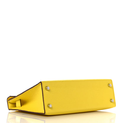 Hermes Chevre Mysore Mini Kelly Sellier 20 Jaune Citron 5 of 32