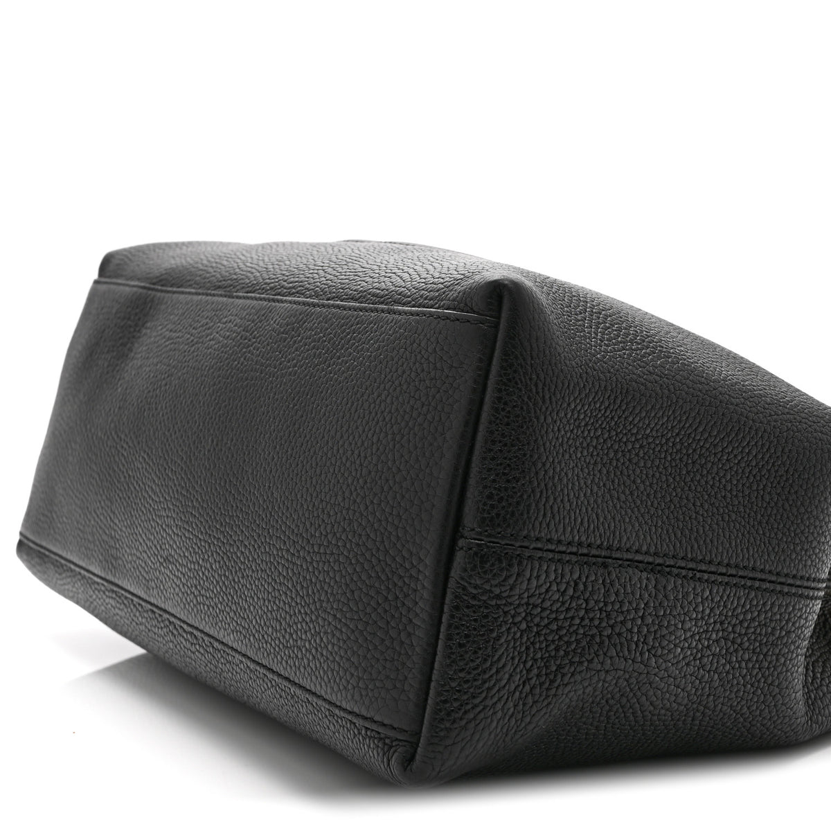 Pebbled Calfskin Medium Soho Chain Shoulder Bag Black
