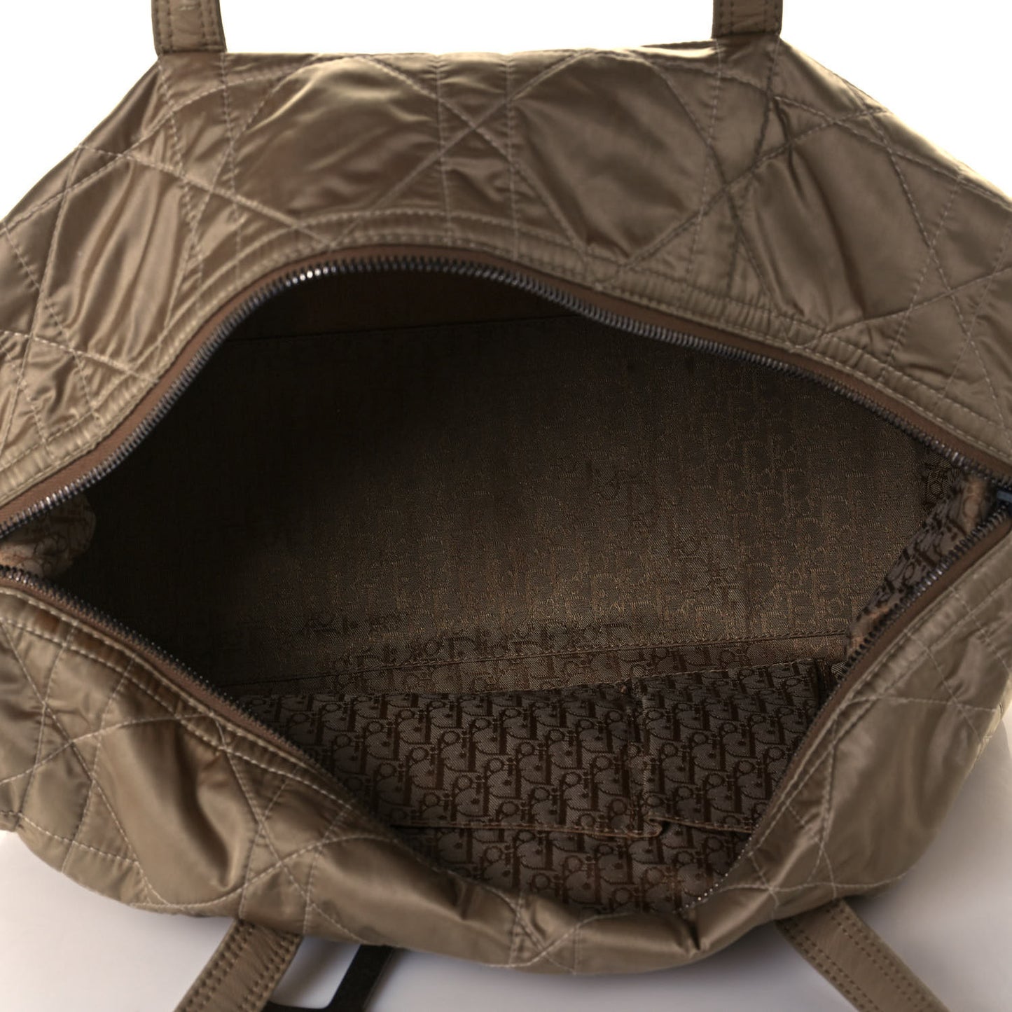 Nylon Cannage Shoulder Bag Beige