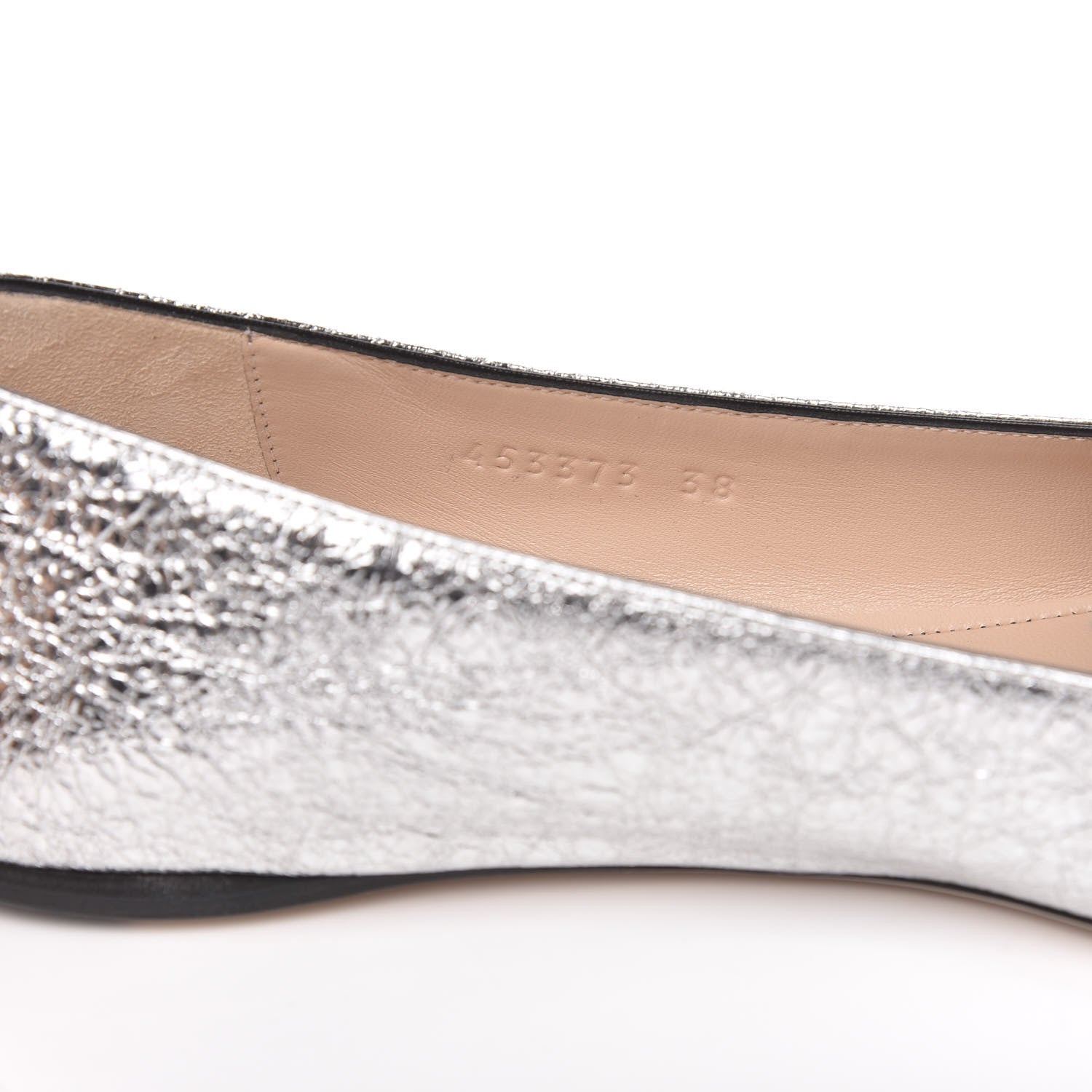Gucci Galassia GG Marmont Fringe Flats 38 Argento 7 of 9