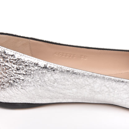 Gucci Galassia GG Marmont Fringe Flats 38 Argento 7 of 9