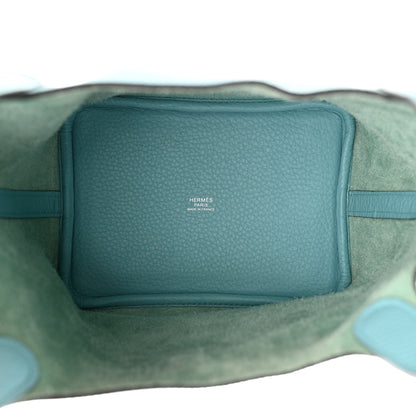 Hermes Taurillon Clemence Picotin Lock 18 PM Bleu Atoll 5 of 10