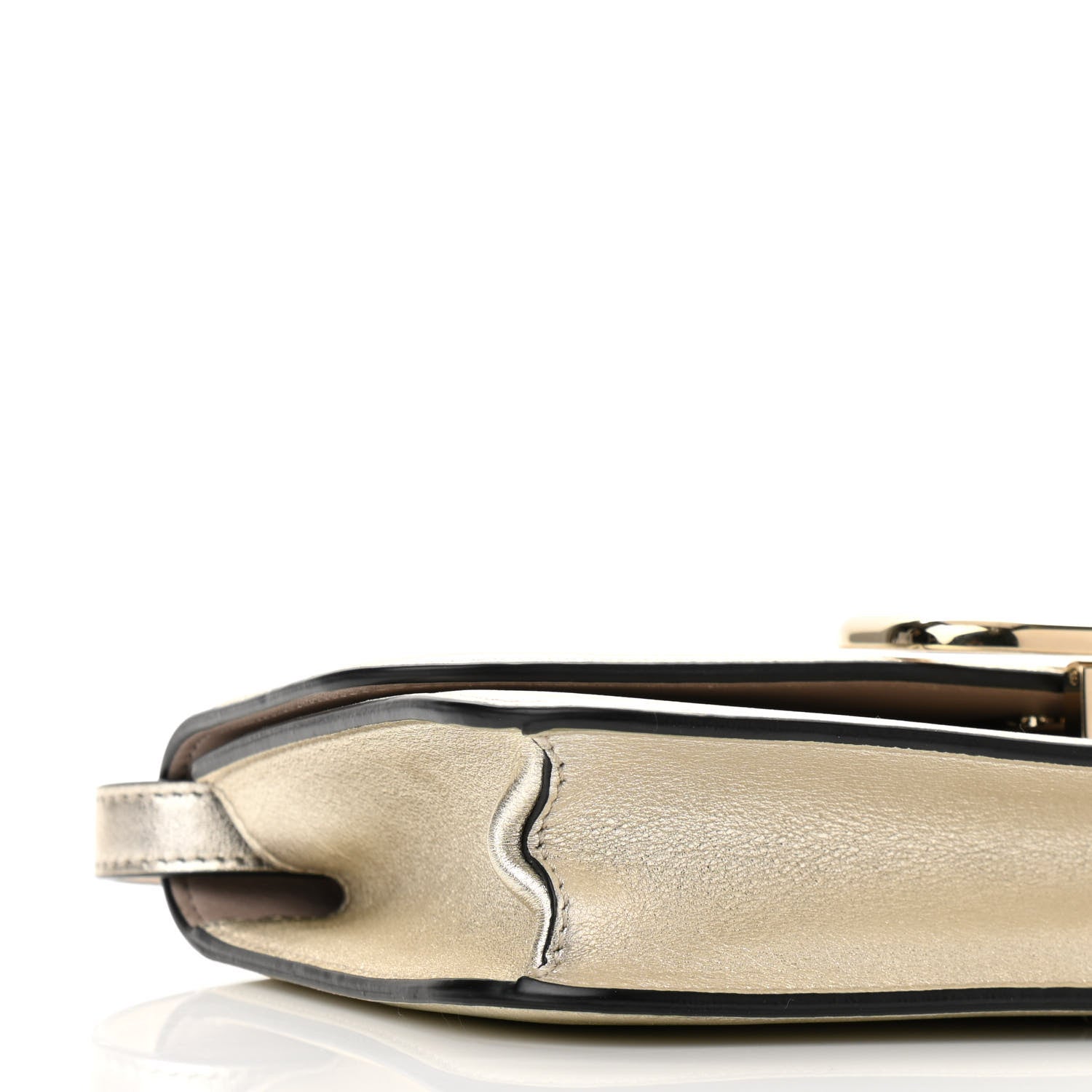 Valentino Garavani Metallic Calfskin VSling Clutch With Shoulder Strap Sahara 8 of 9