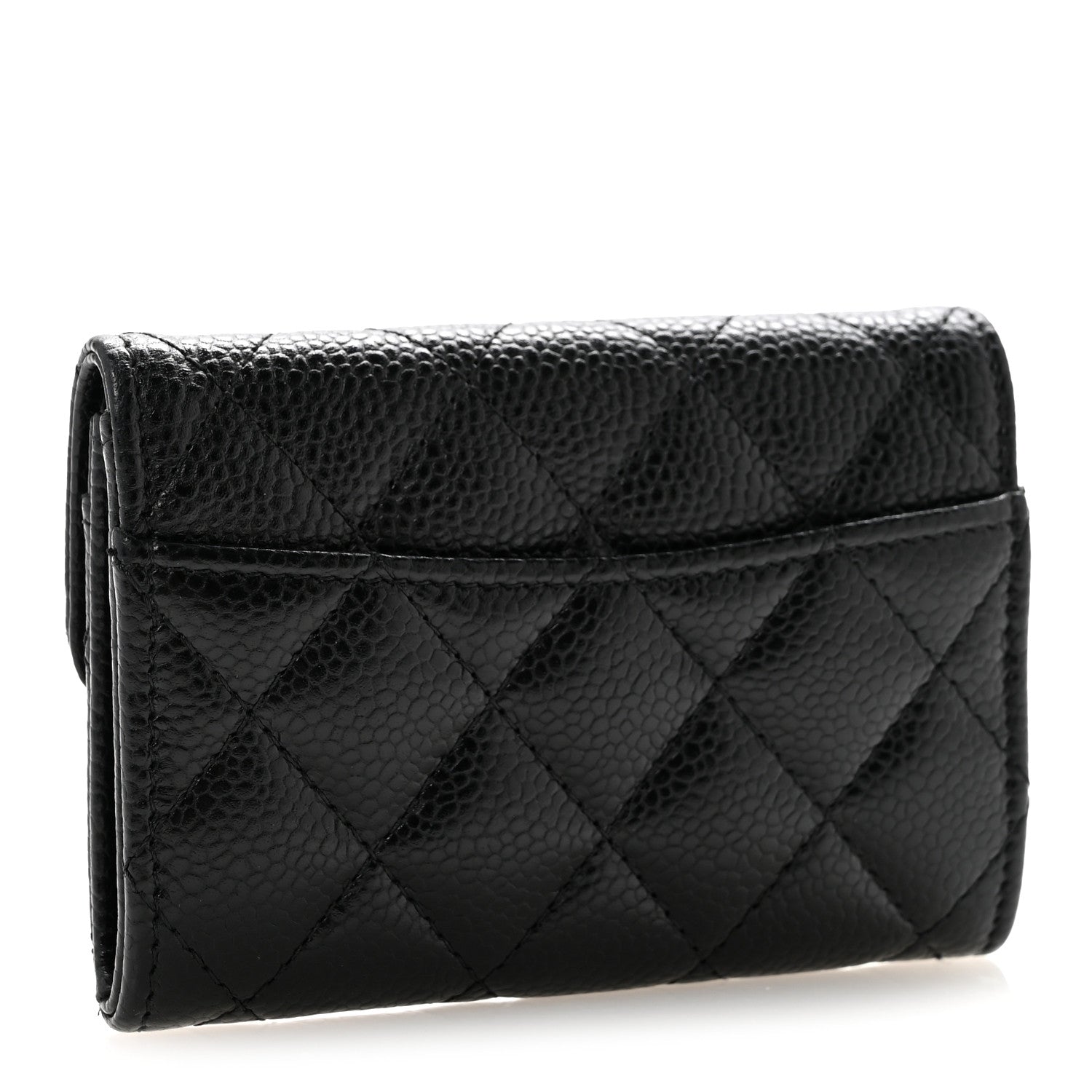 Chanel Caviar Quilted Flap Card Holder Wallet Black Black 3 of 12