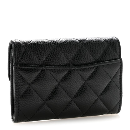 Chanel Caviar Quilted Flap Card Holder Wallet Black Black 3 of 12