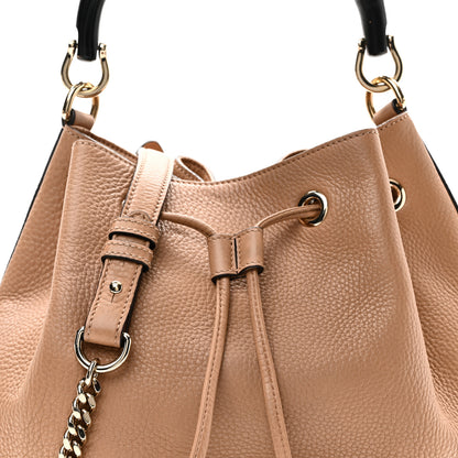 Gucci Pebbled Calfskin Miss Bamboo Bucket Bag Camelia 8 of 10