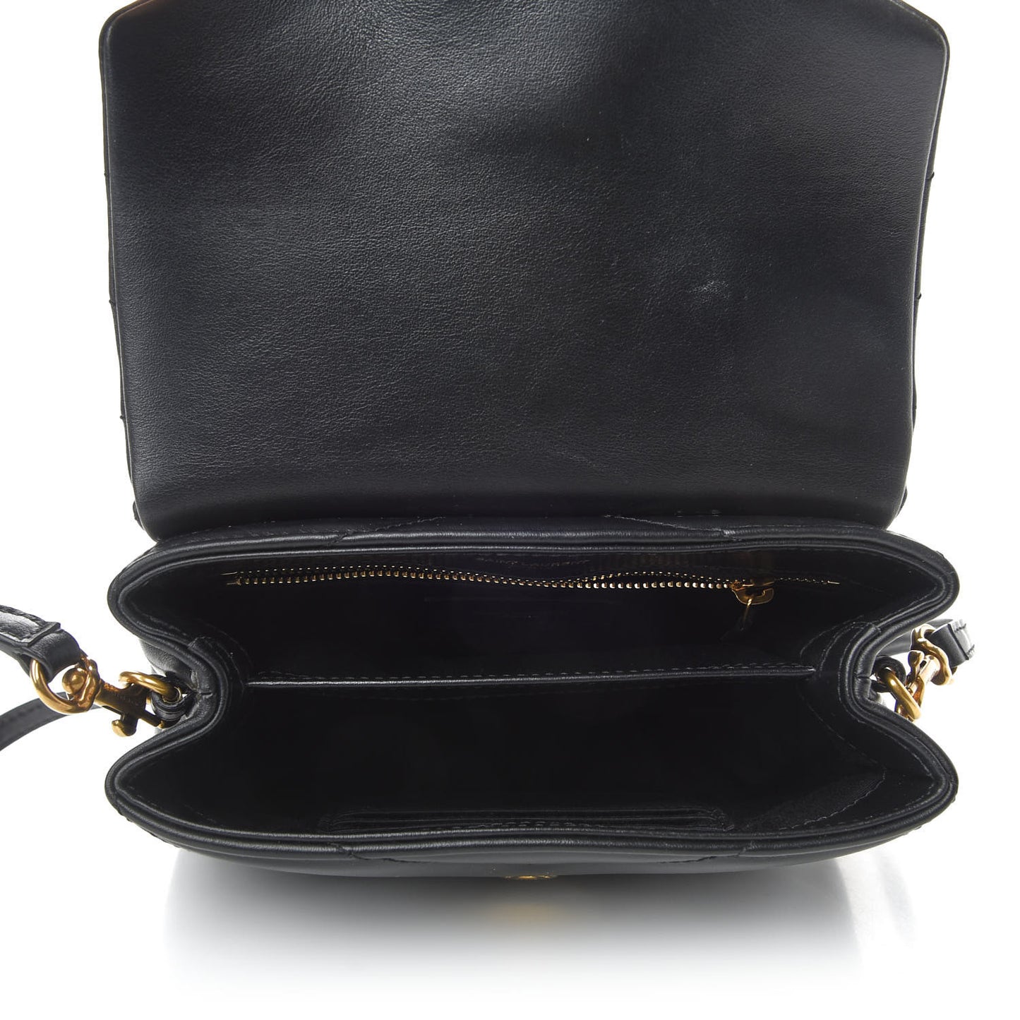 Calfskin Y Quilted Monogram Toy Loulou Crossbody Bag Black