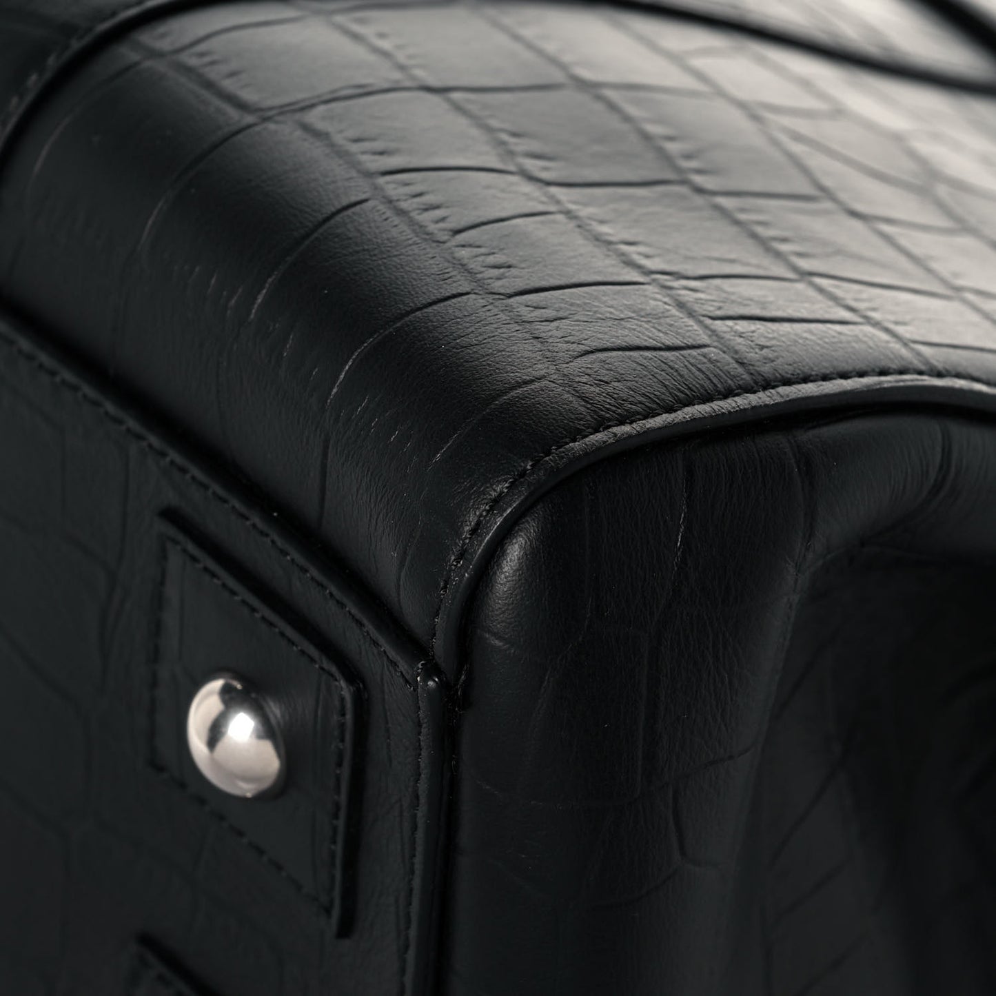 Calfskin Crocodile Embossed Bayswater Black