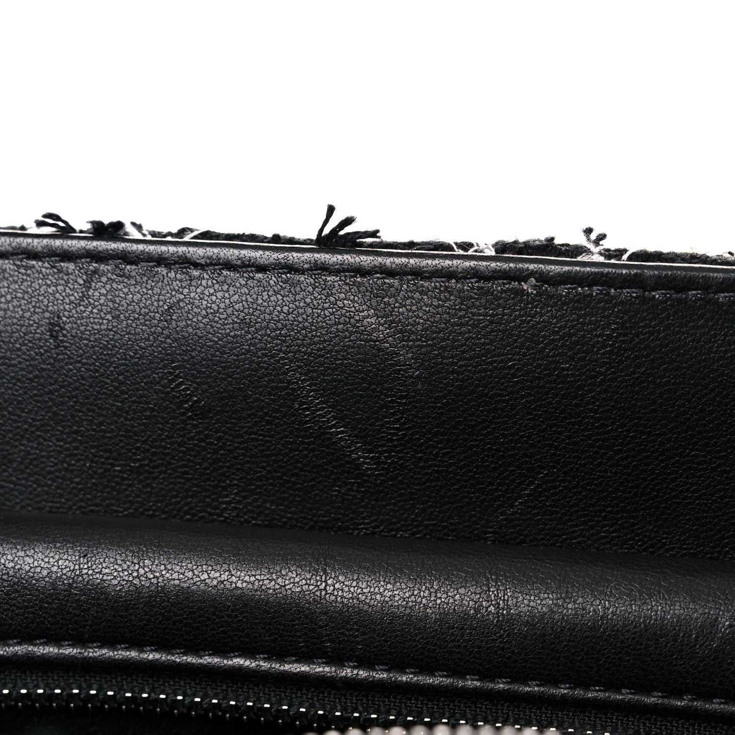Chanel Tweed Resin Small Zipped Shopping Bag Black White 10 of 15