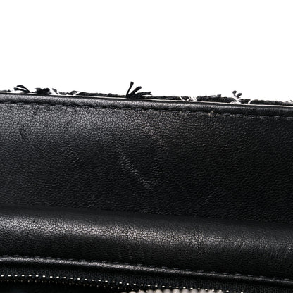 Chanel Tweed Resin Small Zipped Shopping Bag Black White 10 of 15