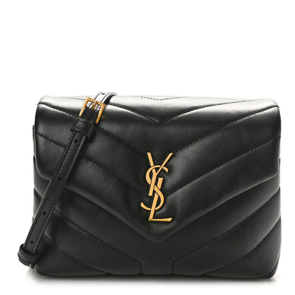 Saint Laurent Calfskin Y Quilted Monogram Toy Loulou Crossbody Bag Black 1 of 11