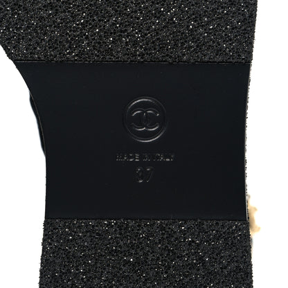 Chanel Velvet Chain Lace Up CC Short Boots 37 Black 8 of 10