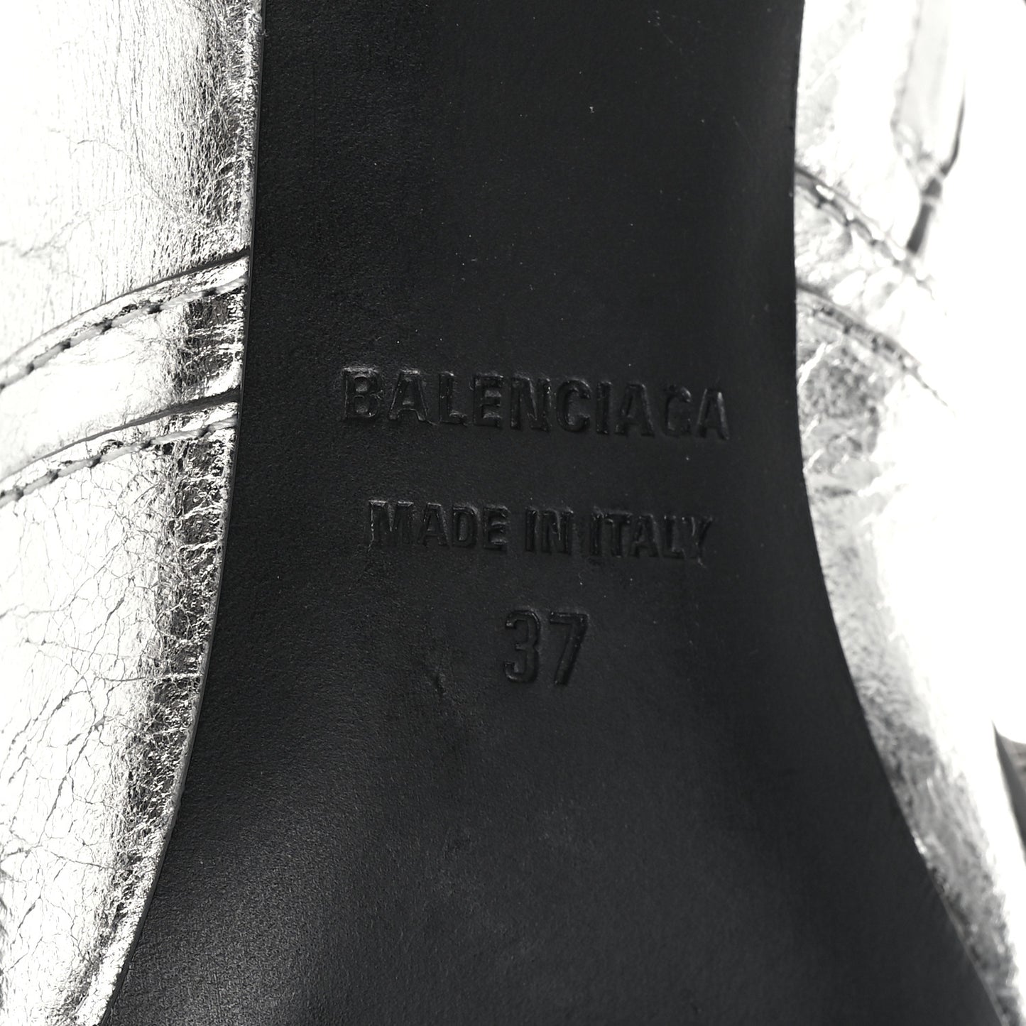 Metallic Agneau Arena Cagole 90mm Boots 37 Silver