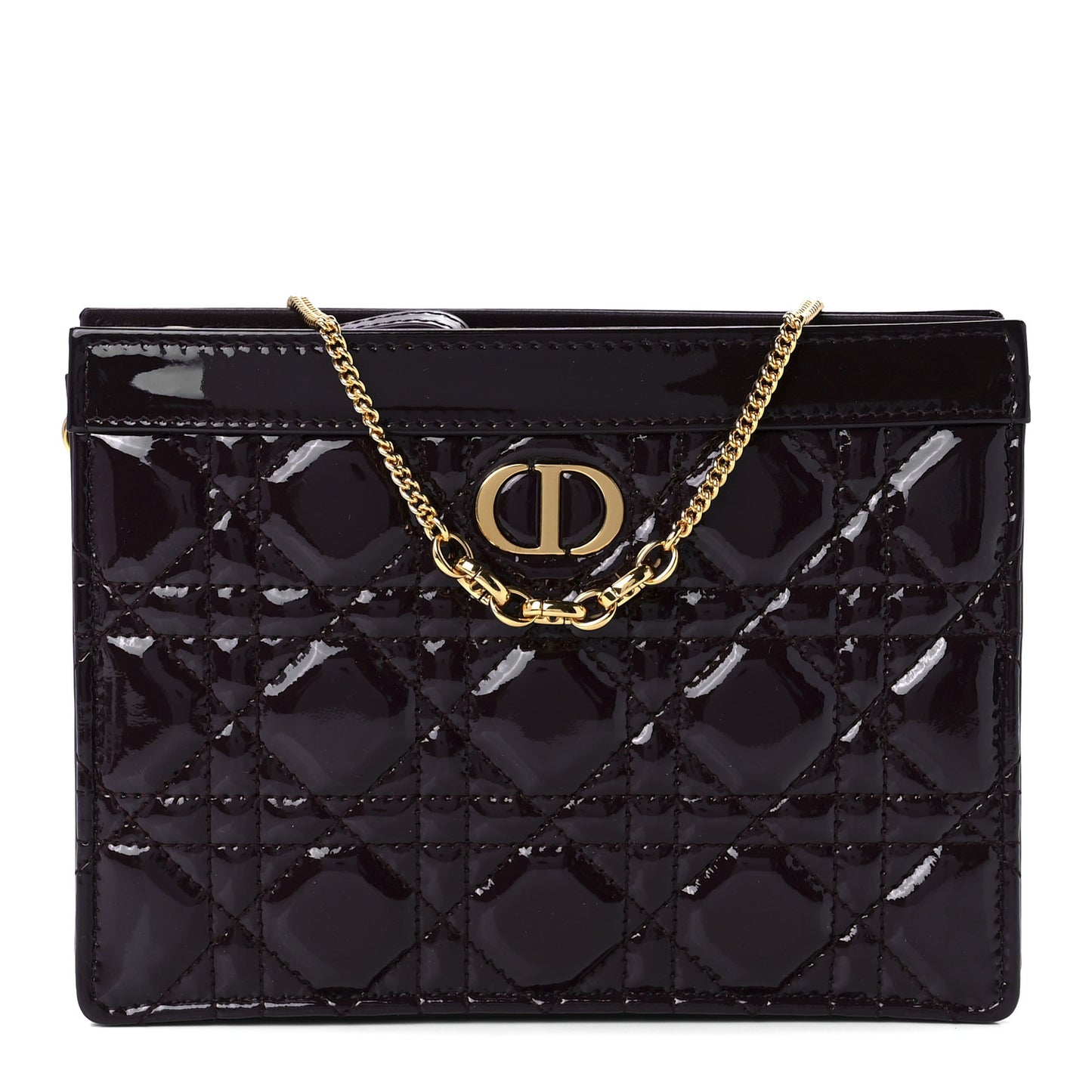 Patent Cannage Caro Zipped Pouch With Chain Amaranth