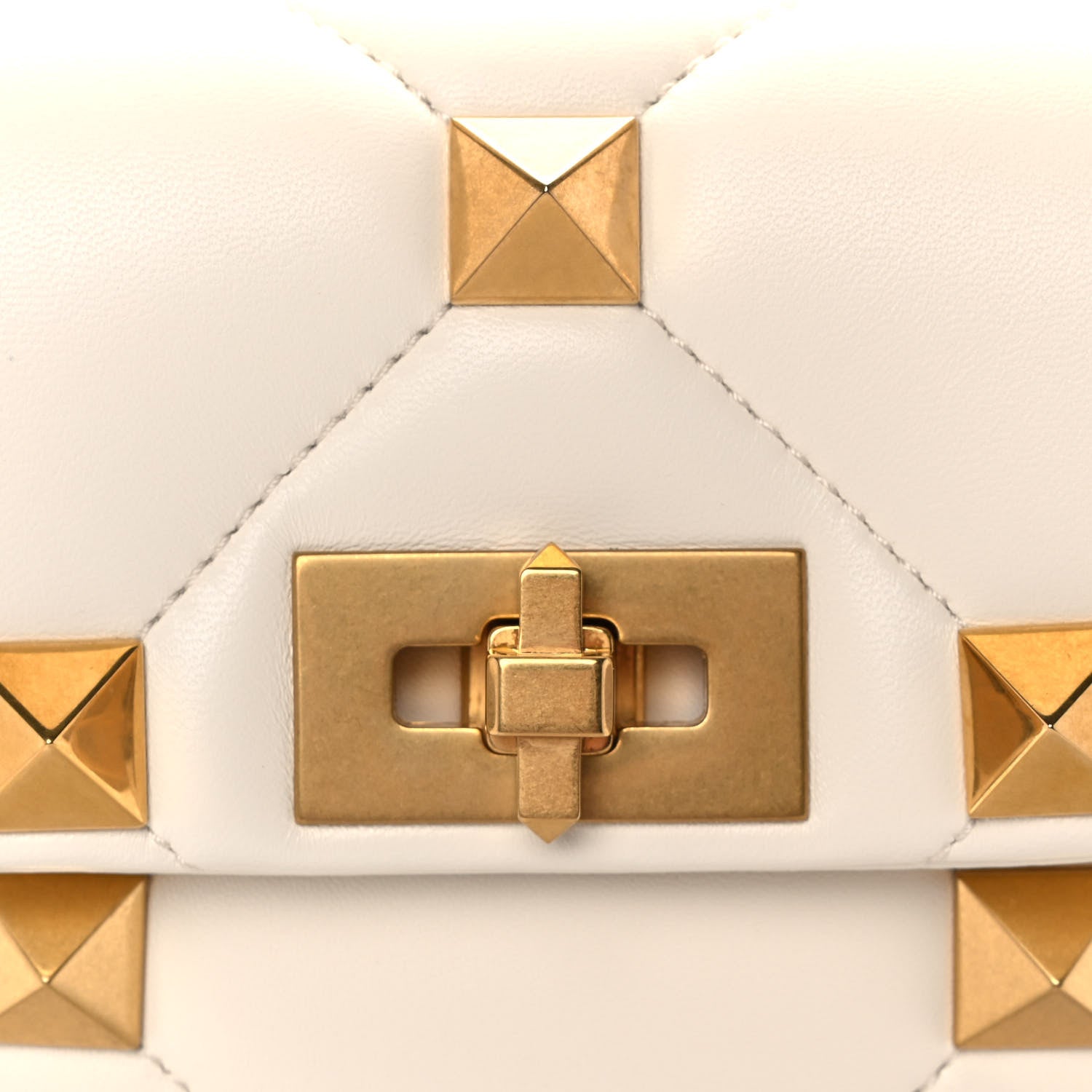 Valentino Garavani Nappa Medium Roman Stud Shoulder Bag Ivory 9 of 10
