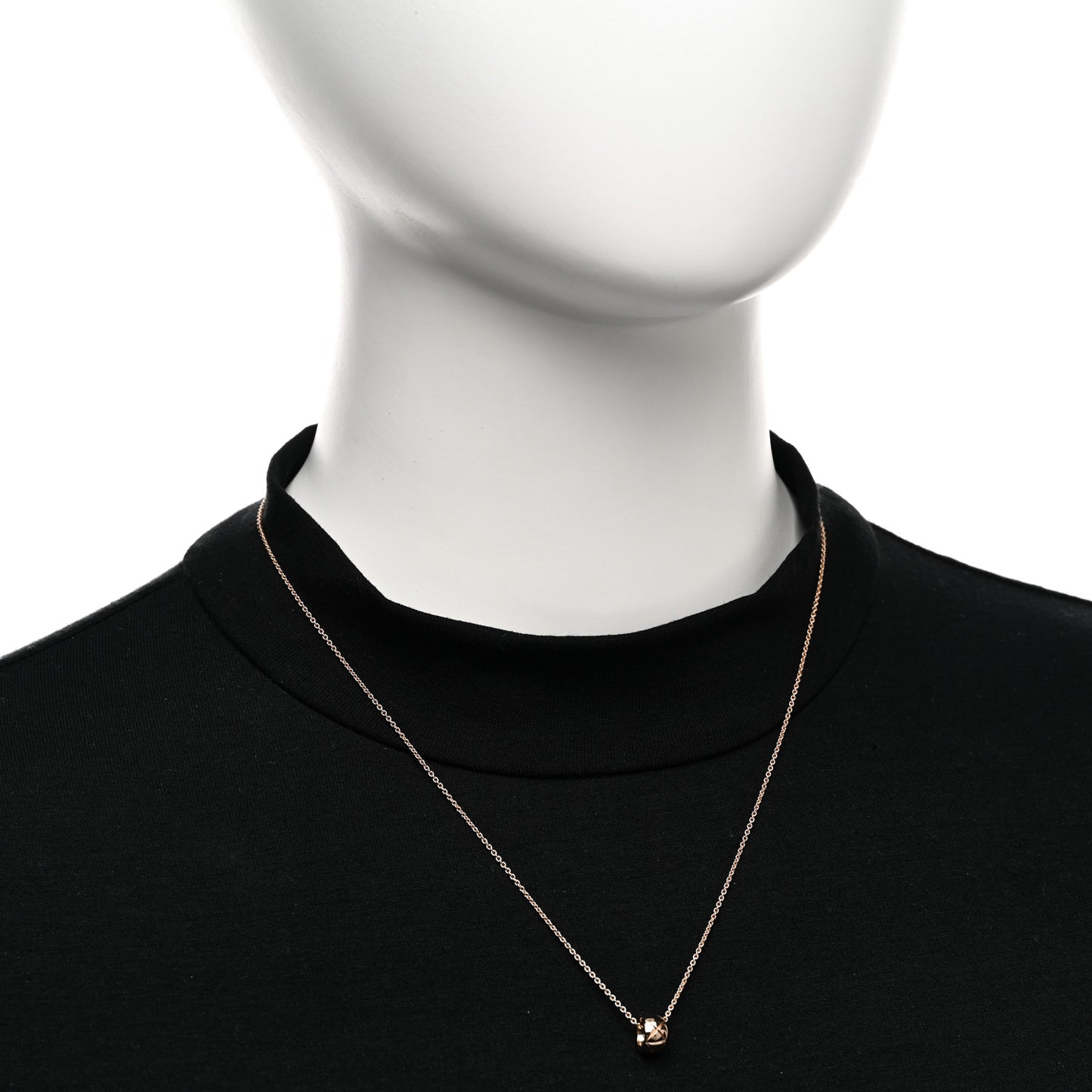 18K Beige Gold Coco Crush Round Pendant Necklace