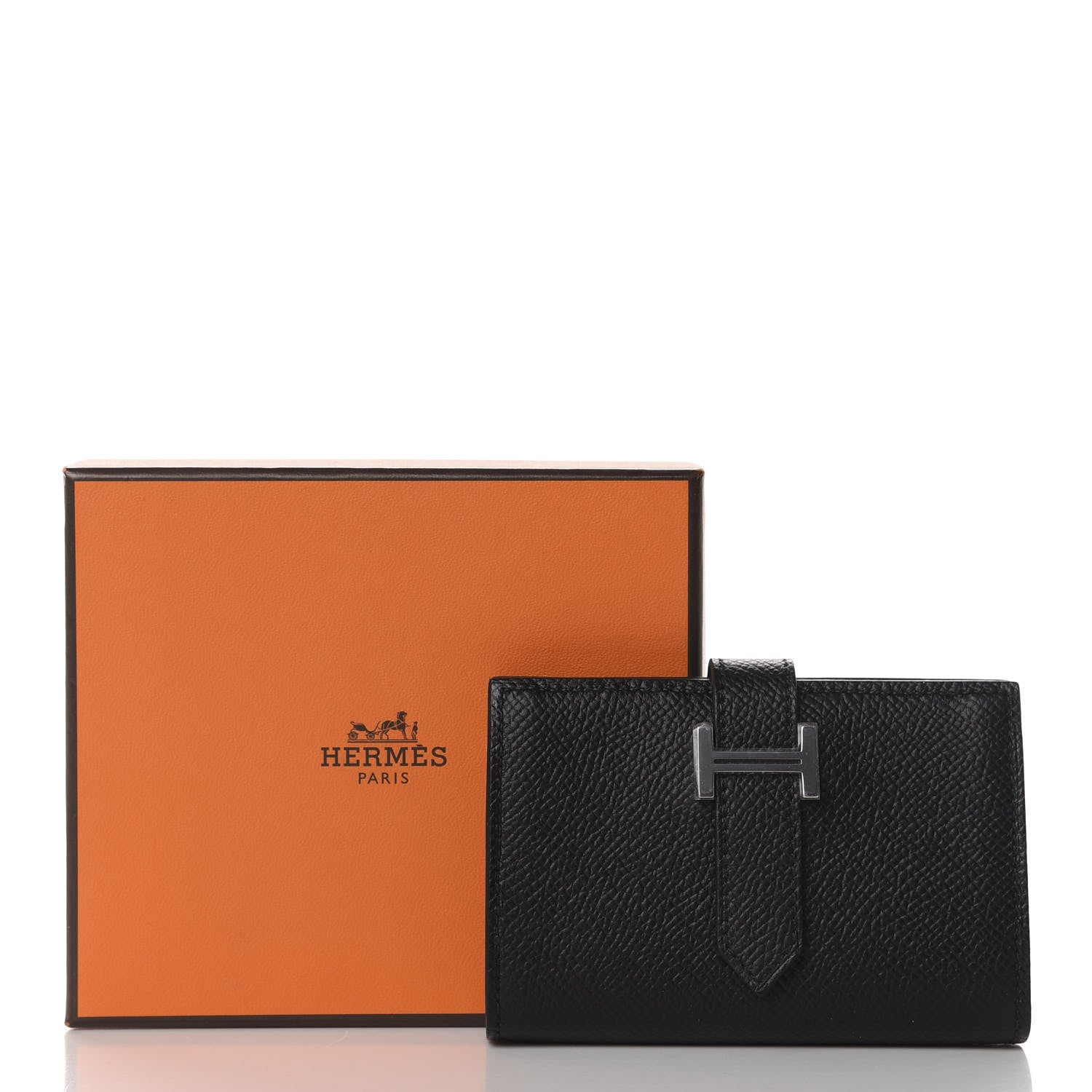Hermes Epsom Mini Bearn Wallet Black 7 of 7
