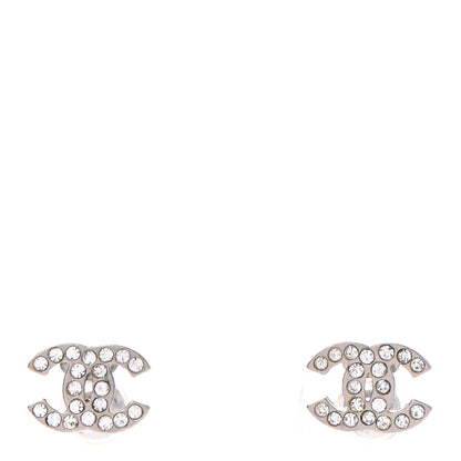 Chanel Crystal Mini Timeless CC Earrings Silver 1 of 4
