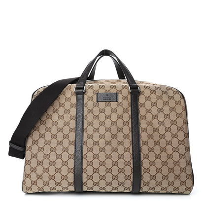 Gucci Monogram Dollar Calfskin Boston Duffle Bag Beige Ebony Testa di Moro Marrone Scuro 1 of 4