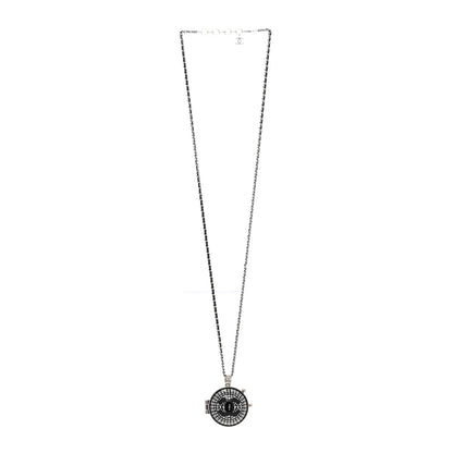 Chanel Metal CC Crystal Locket Necklace Black 3 of 8