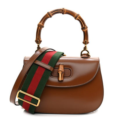Gucci Boarded Dyana Lux Calfskin Small Bamboo 1947 Top Handle Bag Brown 3 of 11