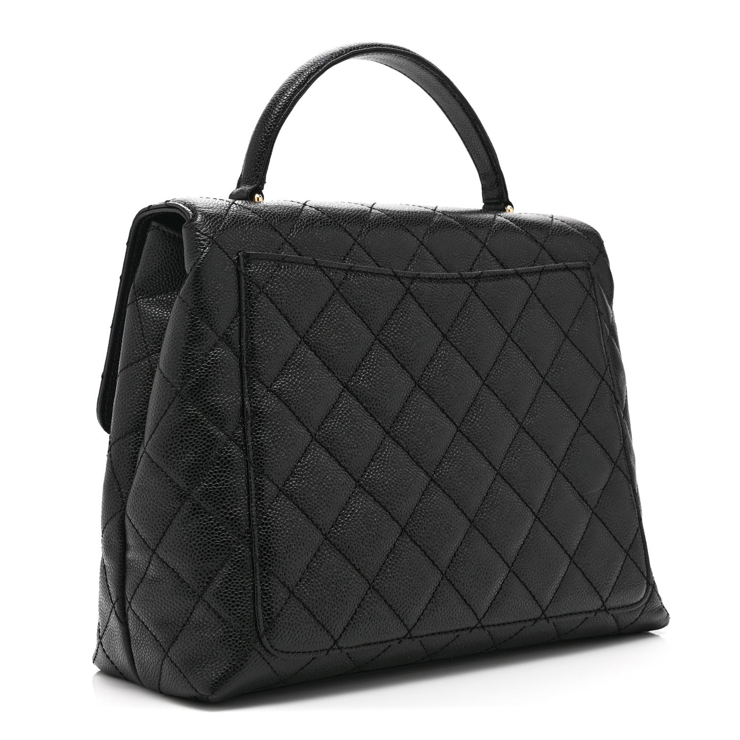 Caviar Quilted Jumbo Kelly Flap Black