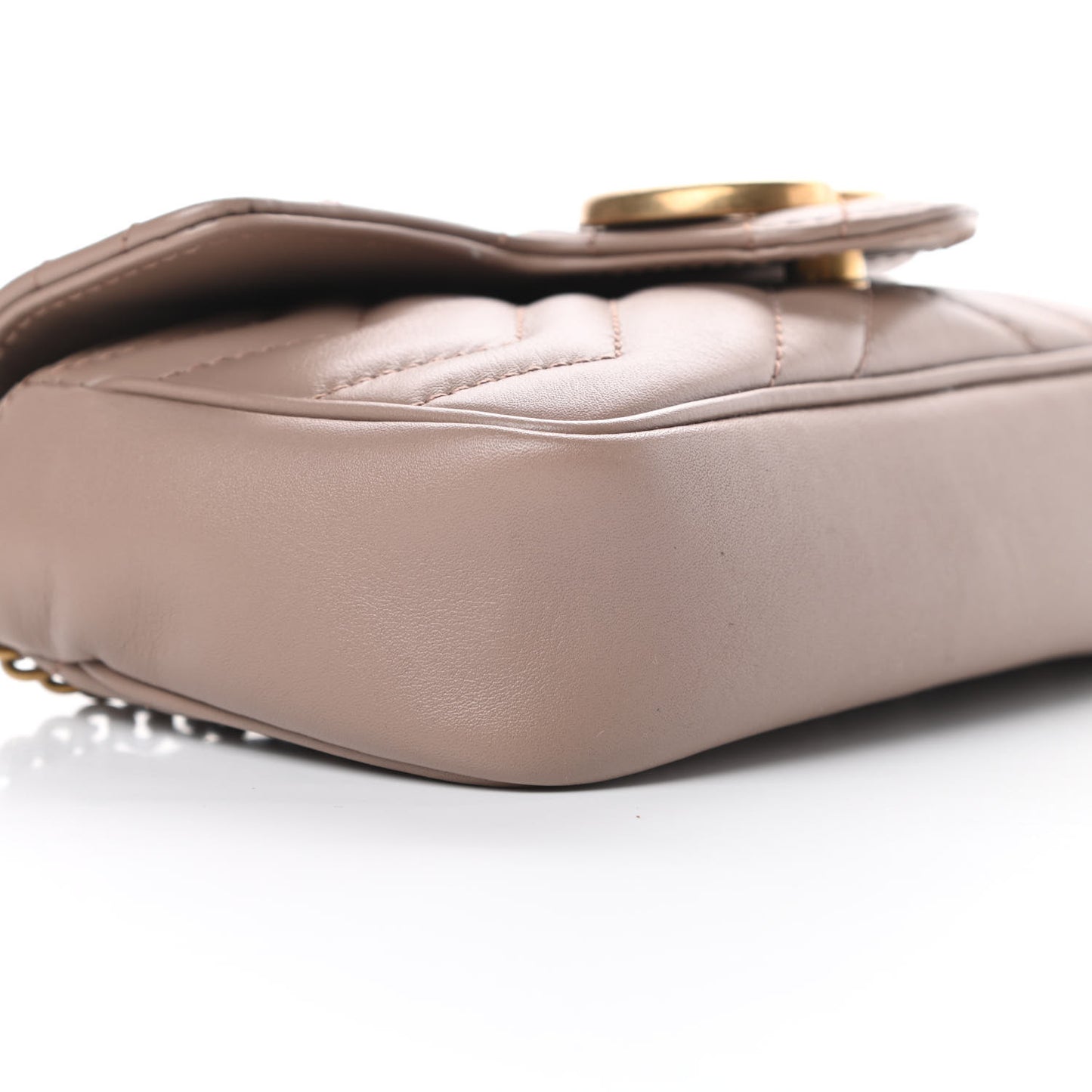 Calfskin Matelasse Super Mini GG Marmont Shoulder Bag Porcelain Rose