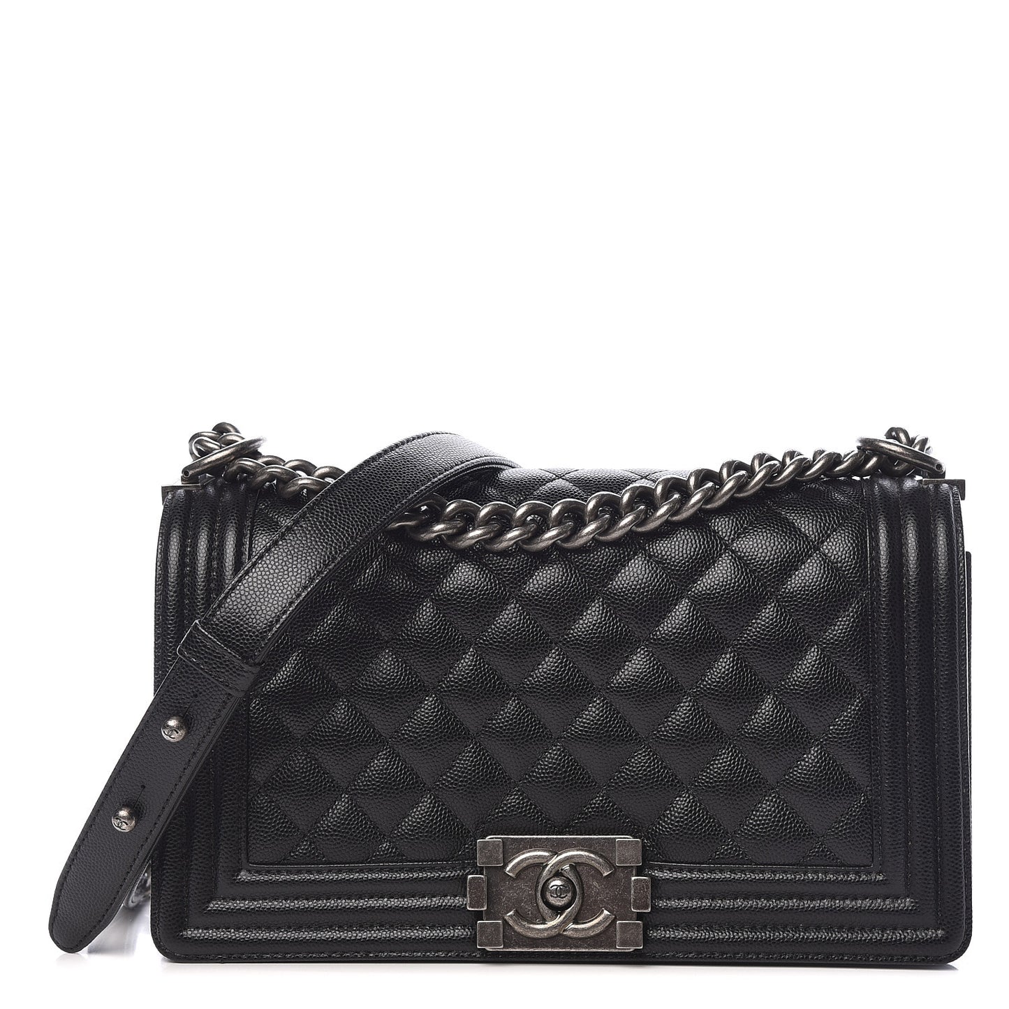 Caviar Quilted Medium Boy Flap Black