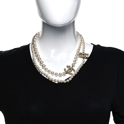 Chanel Pearl CC 100th Anniversary Necklace Light Gold 2 of 4