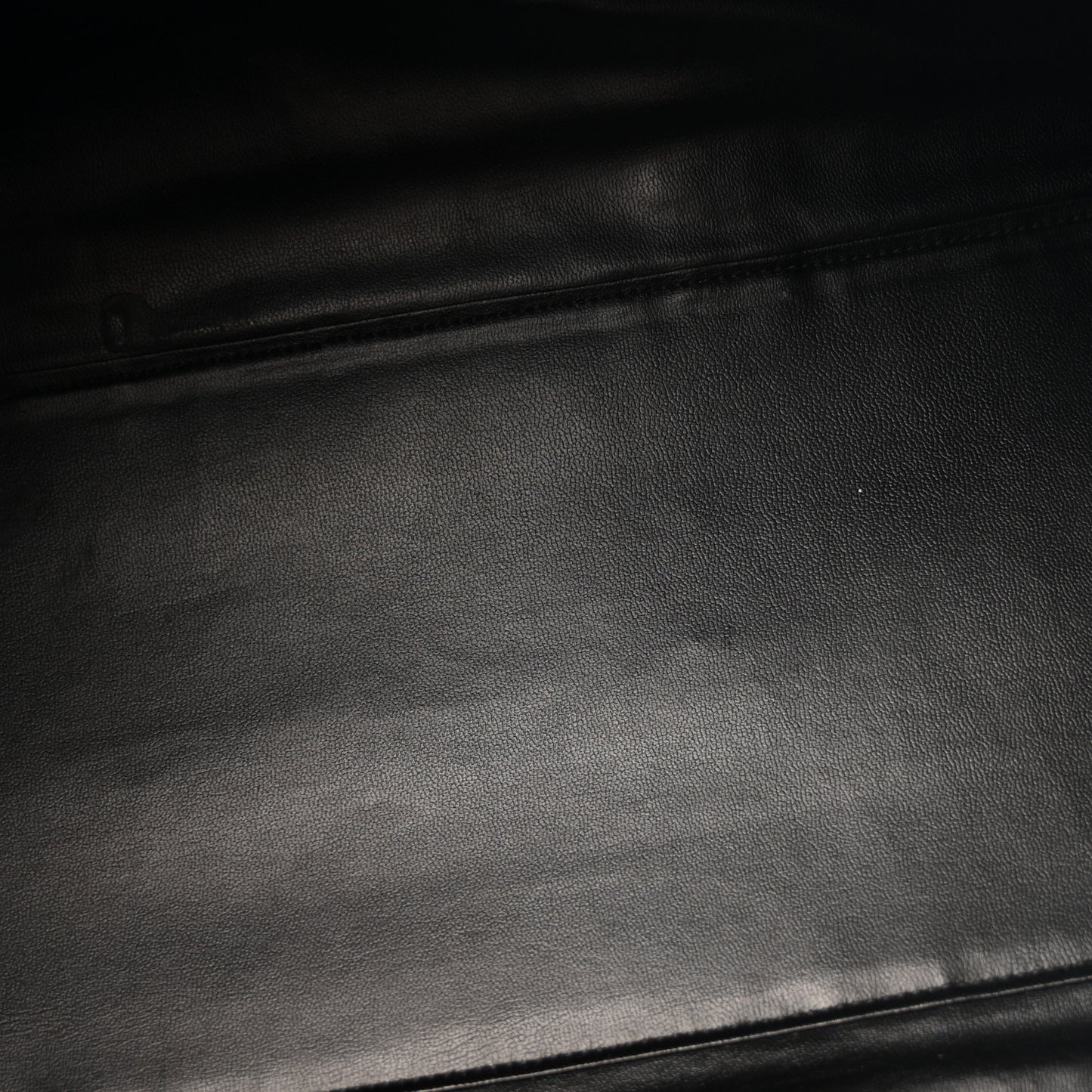 Calfskin Stitched Duffle Travel Bag Black