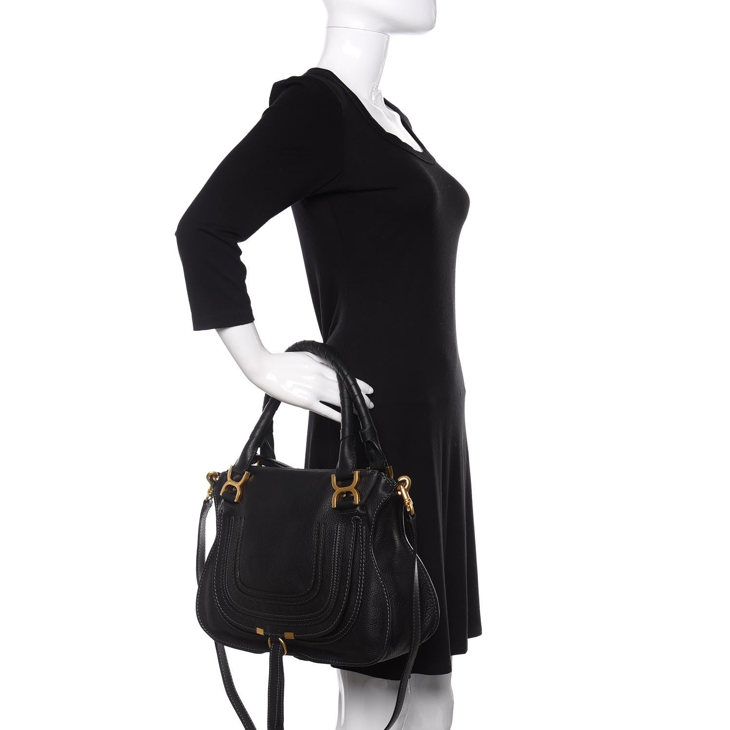 Chloe Calfskin Medium Marcie Satchel Black 3 of 12
