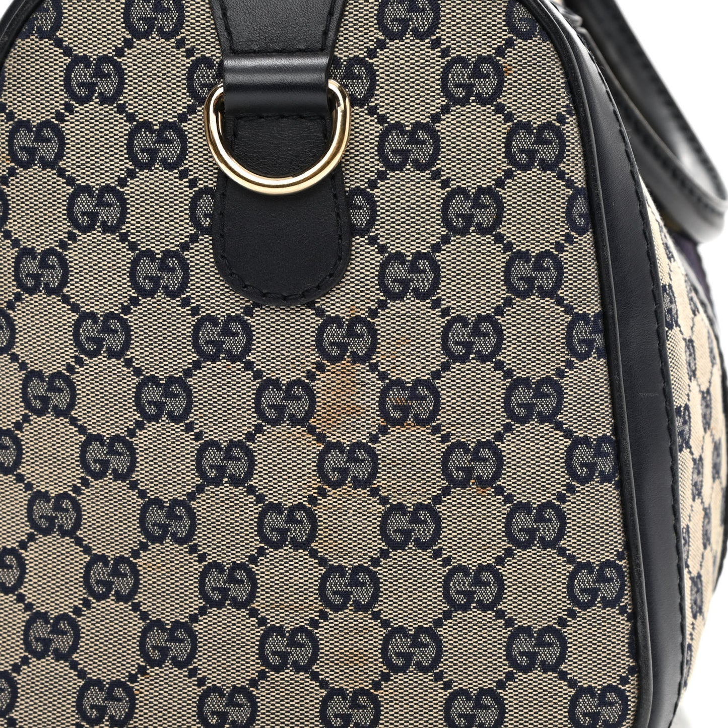 Monogram Vintage Web Medium Boston Gold Navy