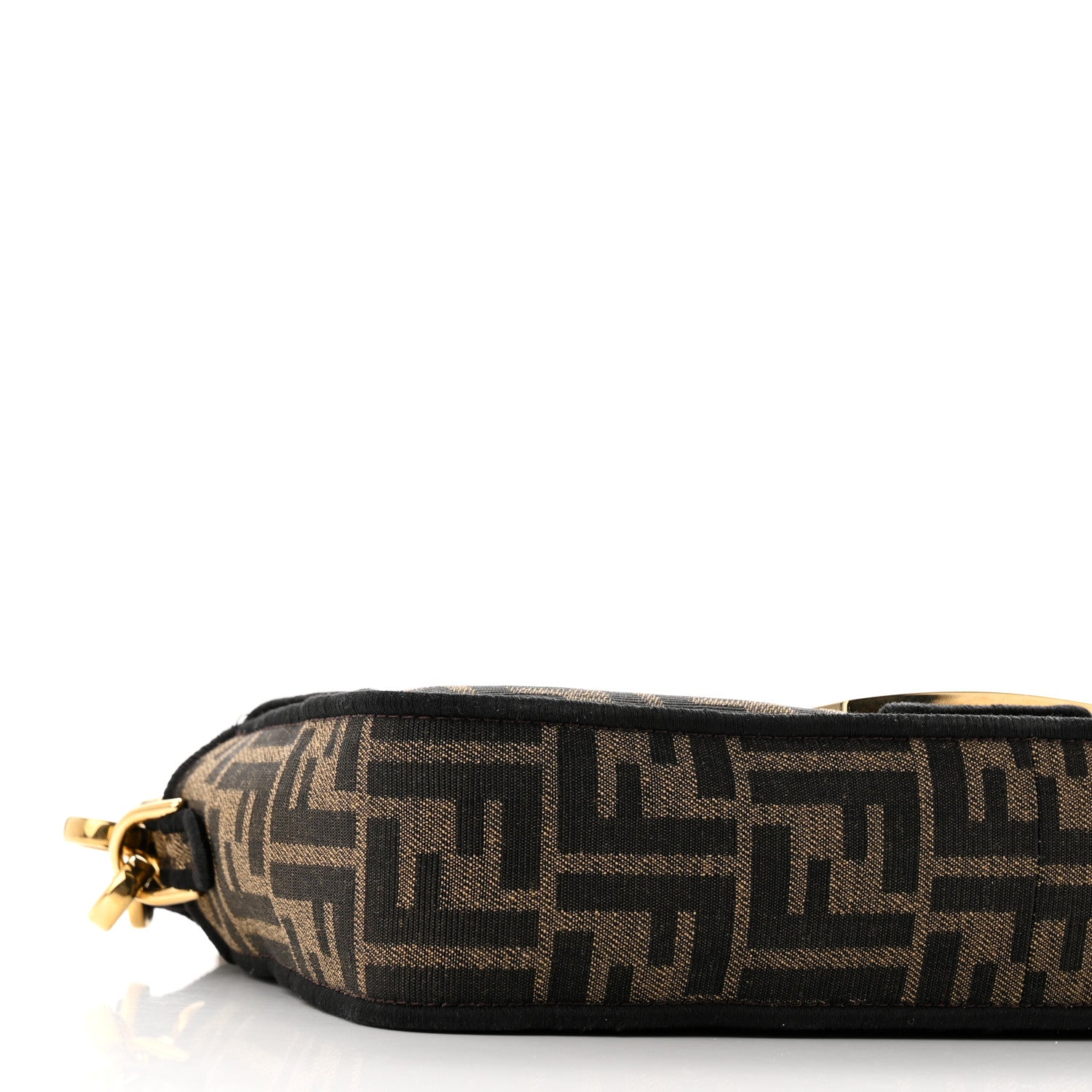 Fendi Fabric Jacquard FF 1974 Medium Baguette Tobacco Moro Black 8 of 9
