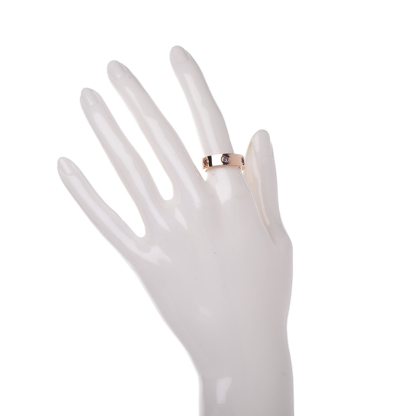 18K Pink Gold Sapphire Garnet Amethyst 5.5mm LOVE Ring 52 6