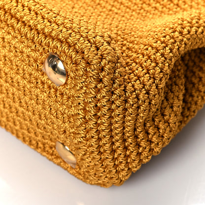 Fendi Fabric Crochet Nappa Mini Peekaboo Iconic Satchel Mimosa White 10 of 10