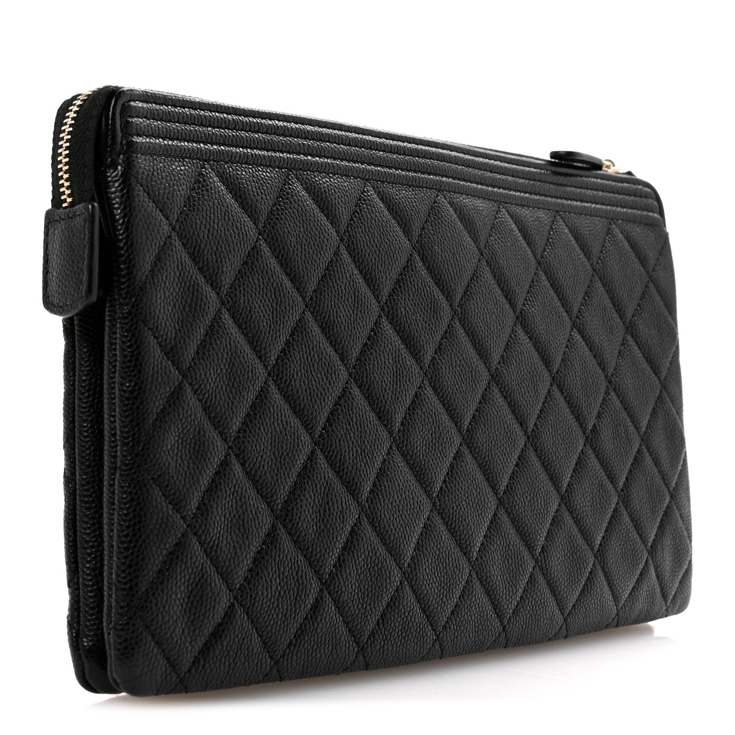 Chanel Caviar Quilted Small Zipped Boy Pouch Black 6 of 22