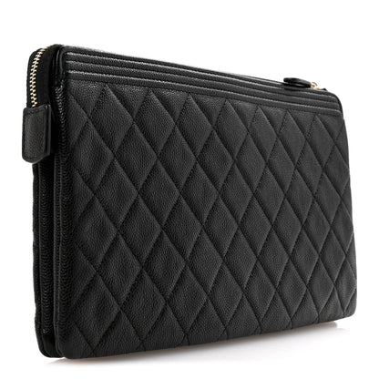Chanel Caviar Quilted Small Zipped Boy Pouch Black 6 of 22