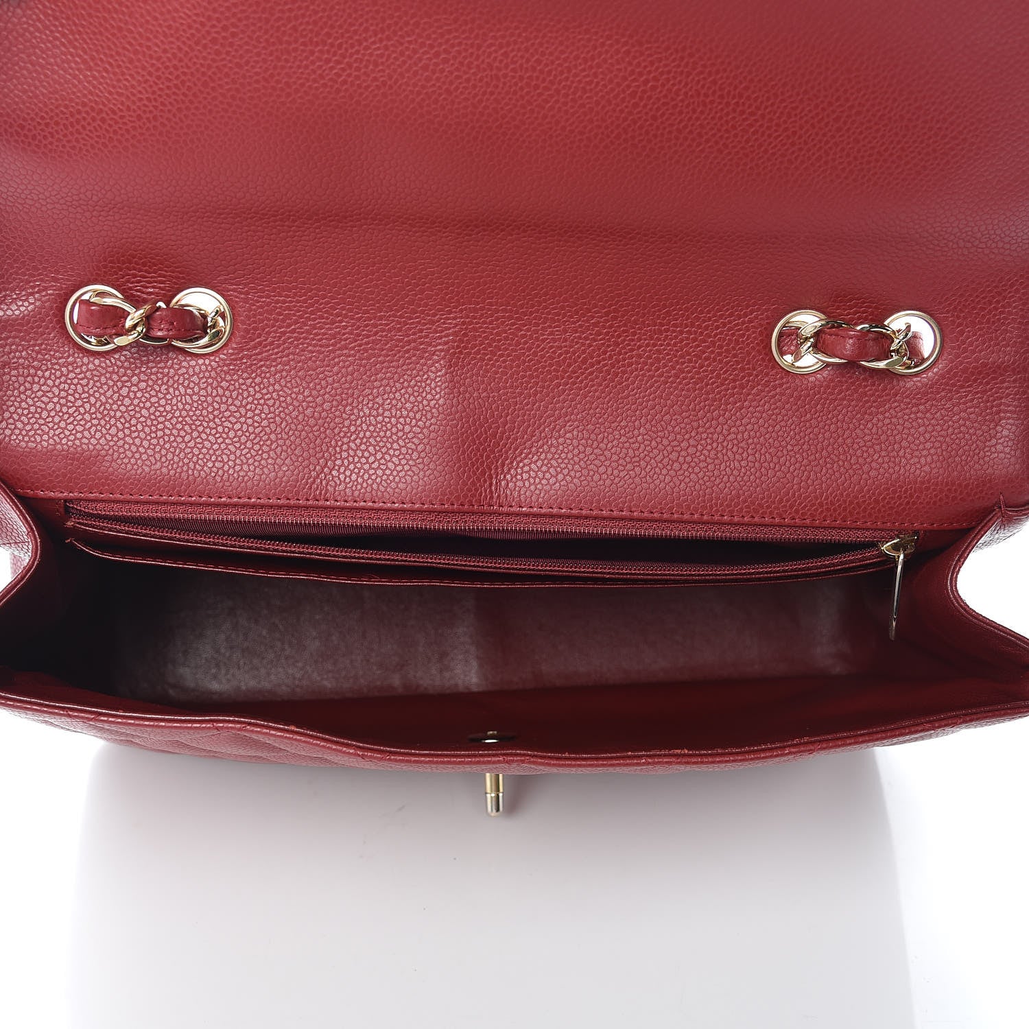 Chanel Caviar Quilted Jumbo Single Flap Dark Red 7 of 9