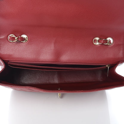 Chanel Caviar Quilted Jumbo Single Flap Dark Red 7 of 9
