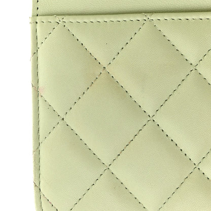 Chanel Lambskin Quilted CC Pearl Crush Wallet on Chain WOC Light Green 20 of 23